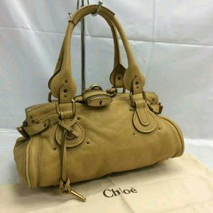 Chloe Paddington leather gold tote bag key lock